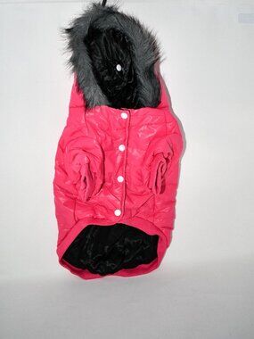 PETLESO Dog Coat Pink XL Winter Jacket Small Dogs Hooded Puffer Warm  NWT